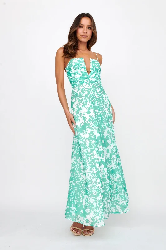 ladies-maxi-dress-youthful-vibe-Huda U-Wire Bust Low Back Maxi Dress Green