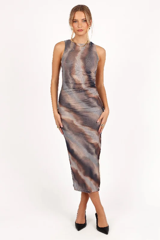 ladies-midi-dress-celebrity-style-Rylee Midi Dress - Tie Dye