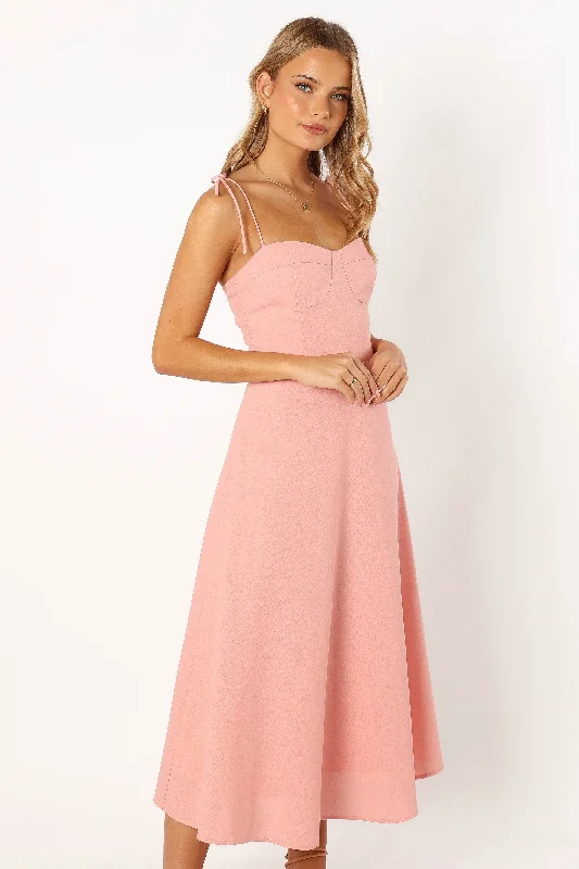 ladies-midi-dress-runway-inspired-Remi Midi Dress - Soft Rose