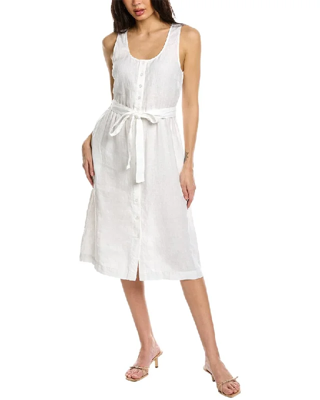 ladies-midi-dress-budget-friendly-Michael Stars Lulu Button-Down Linen Midi Dress