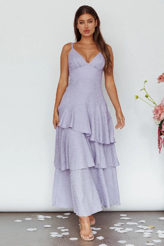 ladies-maxi-dress-vintage-vibe-New Vibes Layered Hem Maxi Dress Lilac