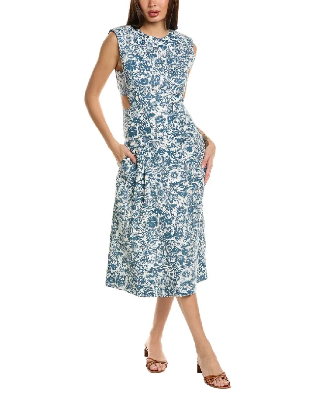 ladies-midi-dress-classic-design-Joie Ember Linen Midi Dress