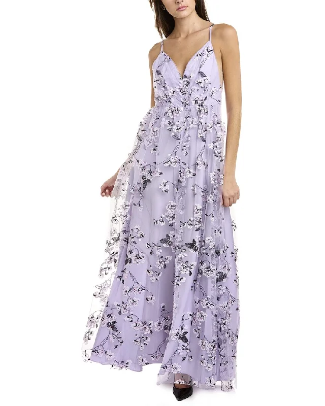 ladies-maxi-dress-plum-deep-ML Monique Lhuillier Tulle Maxi Gown