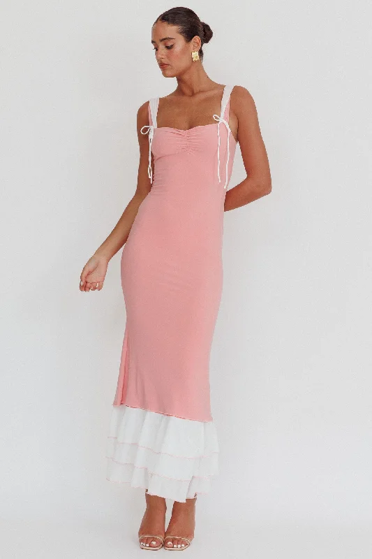 ladies-maxi-dress-playful-design-Daydreamers Ruffle Maxi Dress Pink