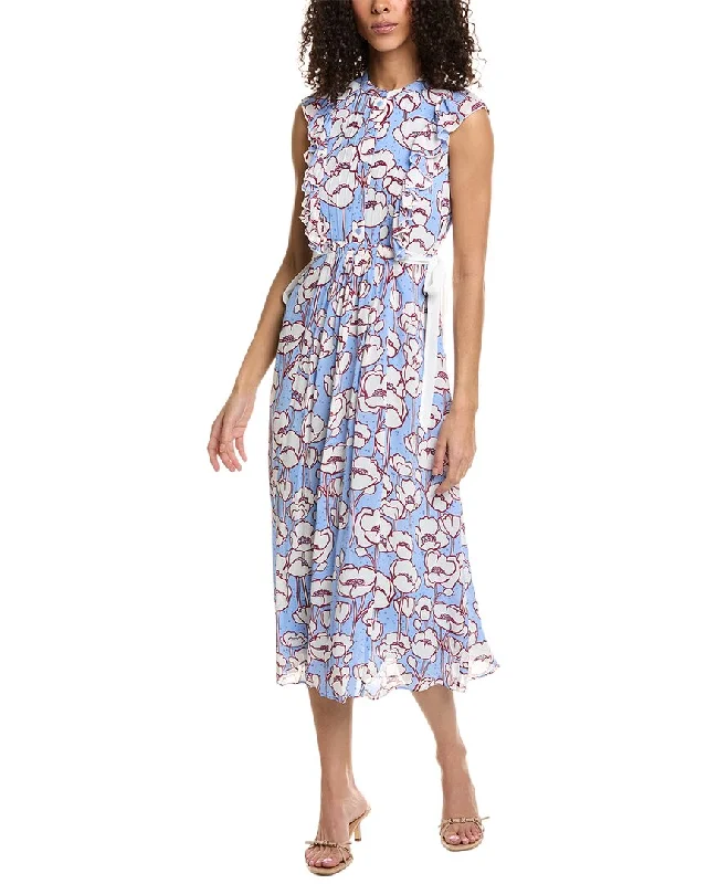 ladies-midi-dress-travel-wardrobe-Ted Baker Frilled Midi Dress