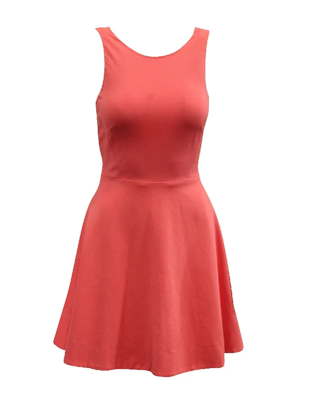 ladies-trumpet-dress-plus-size-Kate Spade Ponte Bow Back Fit & Flare Dress in Pink Viscose