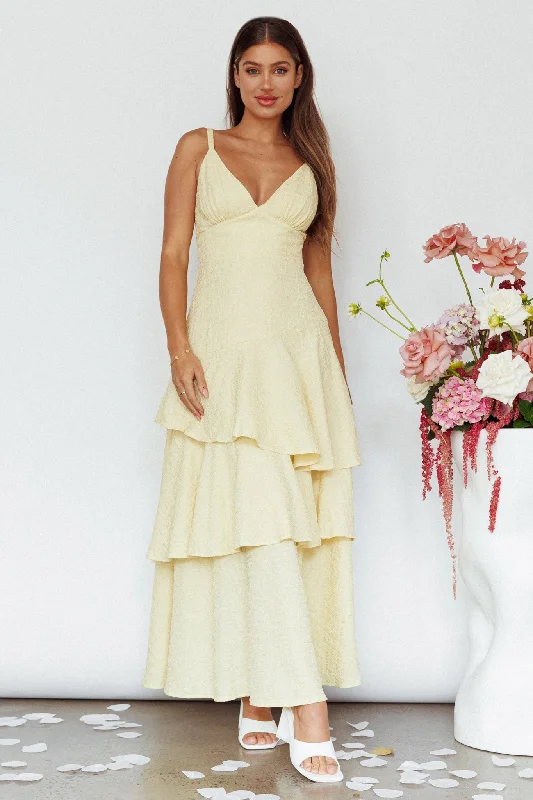 ladies-maxi-dress-casual-day-New Vibes Layered Hem Maxi Dress Lemon