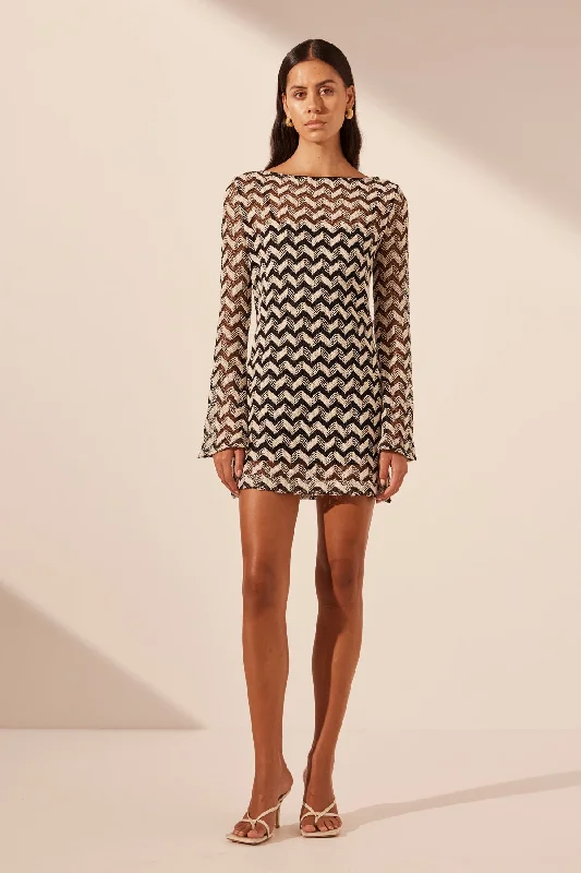 ladies-mini-dress-minimalist-NOOR LONG SLEEVE MINI DRESS