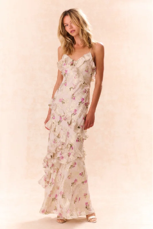 ladies-floral-dress-sapphire-blooms-Rialto Floral Silk Maxi Dress