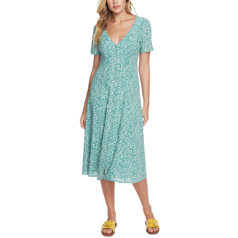 ladies-floral-dress-versatile-wear-1.STATE Womens Floral Print Folk Belted Midi Dress, Green, 14