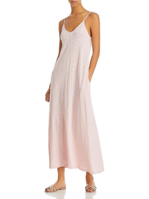 ladies-maxi-dress-wedding-guest-Womens Tank Slub Knit Maxi Dress