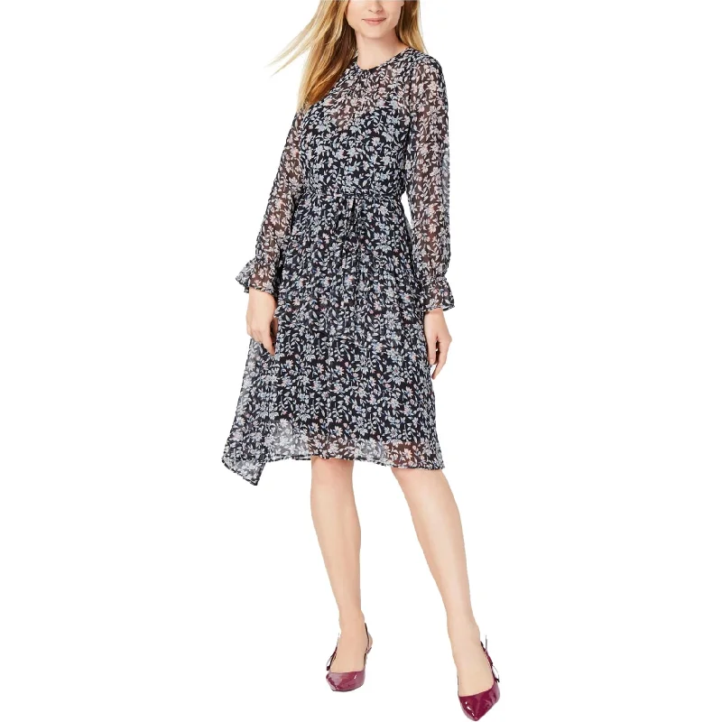 ladies-floral-dress-draped-front-Maison Jules Womens Floral A-Line Dress